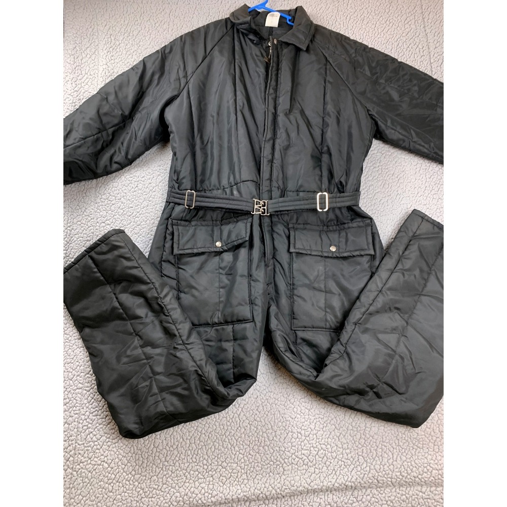 Vtg Walls Blizzard Pruf Coveralls Mens‎ XL Black Insulated Quilted Work Jumpsuit